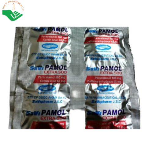 Thuốc SaViPamol Extra 500 giảm đau, hạ sốt (4 vỉ x 4 viên)