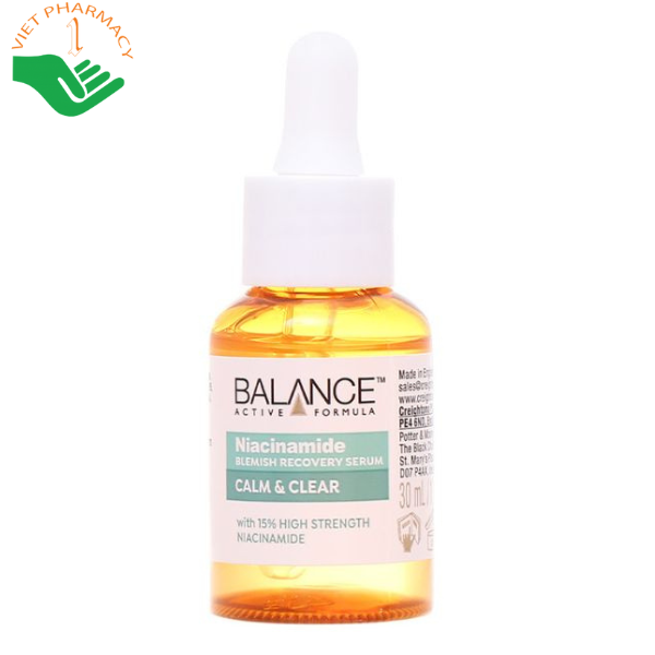Serum ngừa mụn mờ thâm Balance Niacinamide Calm & Clear 30ml
