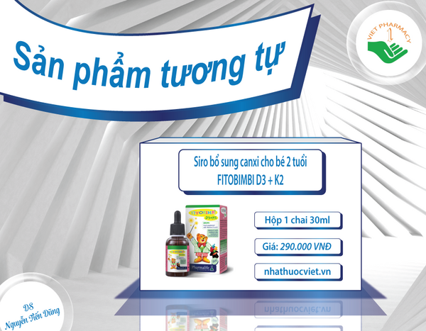 Siro bổ sung canxi cho bé 2 tuổi FITOBIMBI D3 + K2