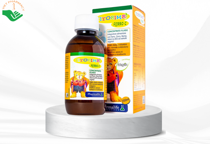 Siro Fitobimbi Ferro C hỗ trợ tăng đề kháng, bổ sung sắt, kẽm, vitamin C (200ml)