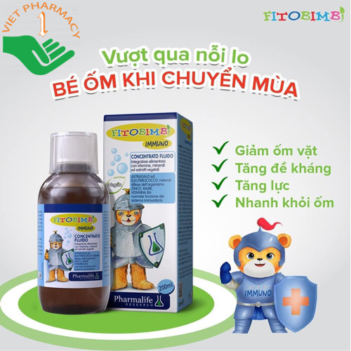 Siro FitoBimbi Immuno giúp bổ sung Vitamin và khoáng chất đầy đủ cho bé.