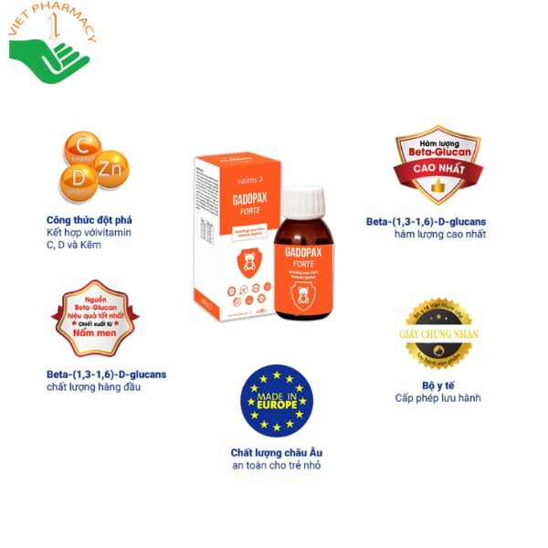Sản phẩm Siro Gadopax Forte - Hỗ trợ tăng sức đề kháng