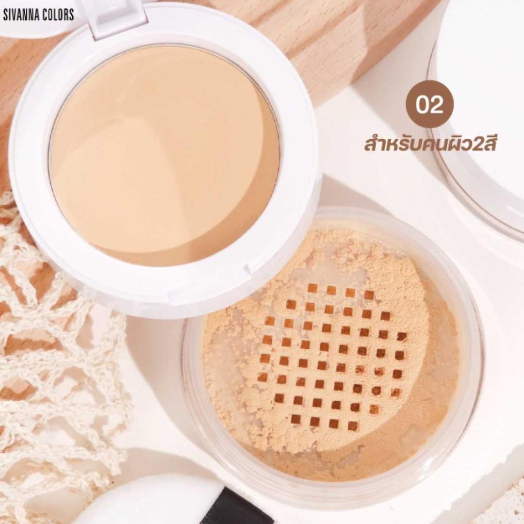 Phấn phủ Sivanna Skin Nuder Translucents Loose Powder - giúp kiềm dầu 2 trong 1