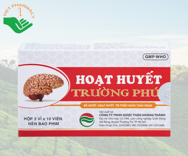 Thuốc bổ huyết, hoạt huyết, trị thiểu năng tuần hoàn Hoạt Huyết Trường Phúc