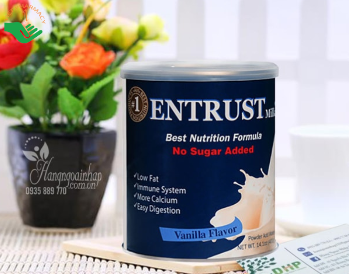 Sữa Entrust giá từ 300.000 VNĐ đến 650.000 VNĐ tuỳ vào trọng lượng