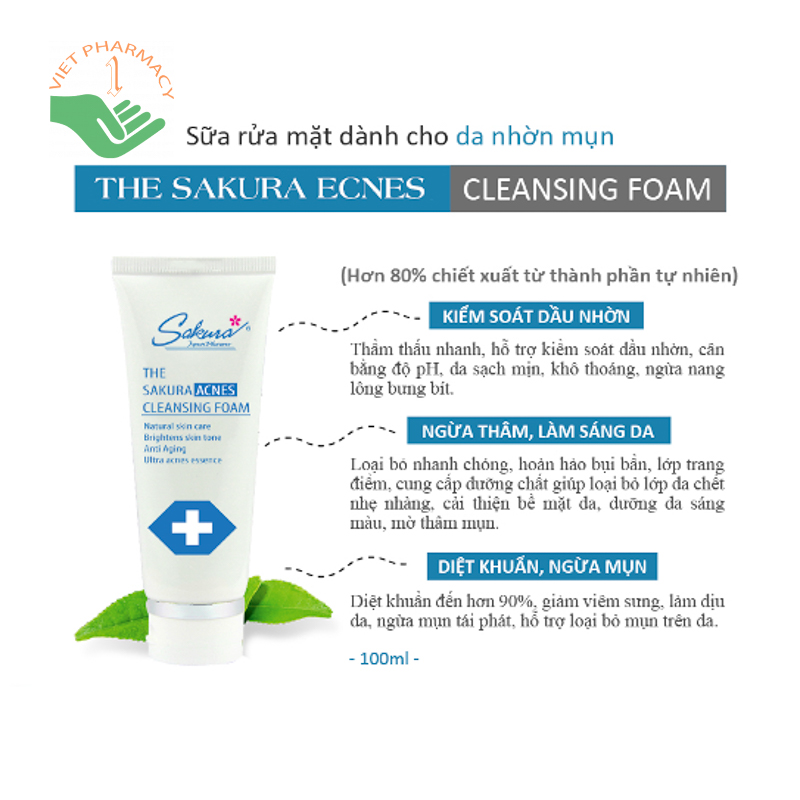 Sữa rửa mặt The Sakura Acnes Cleansing Foam