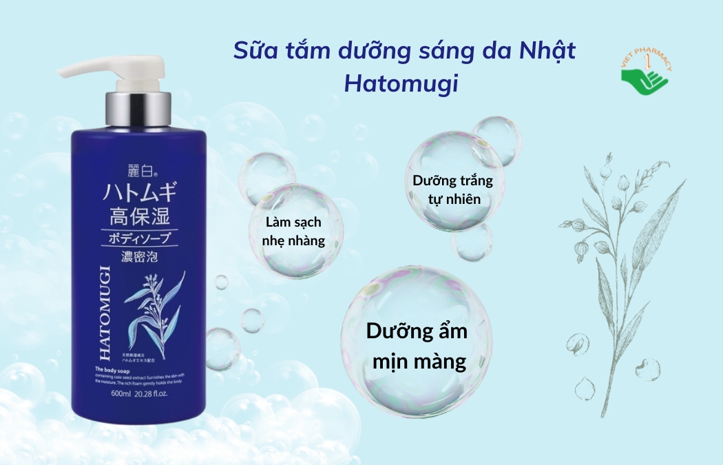 Sữa tắm dưỡng trắng da - Hatomugi