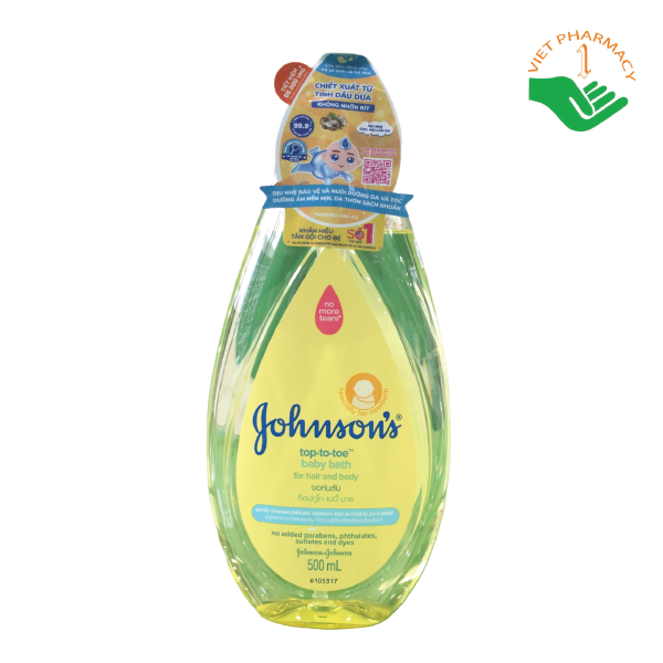 Sữa tắm gội toàn thân cho trẻ sơ sinh Johnson's Top-to-toe (Chai 500ml)