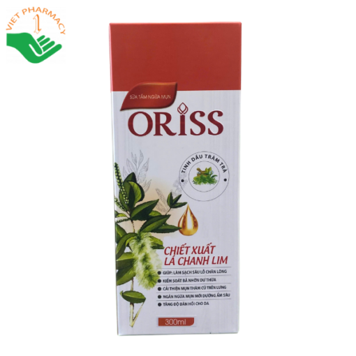 Sữa tắm khỏi mụn lưng giảm thâm mụn, viêm nang lông Oriss 300ml