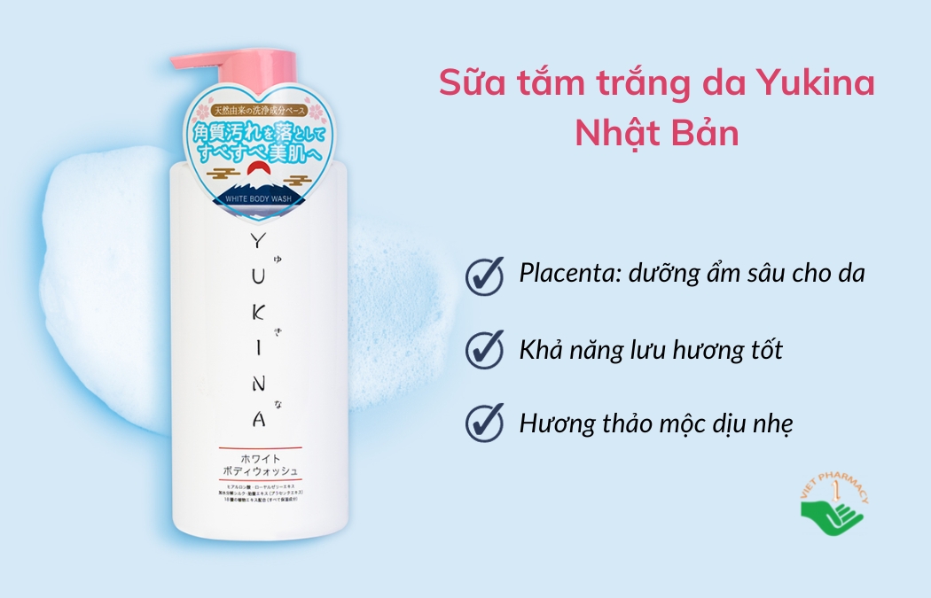 Sữa tắm trắng da Yukina - Nhật Bản