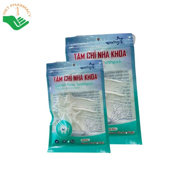 tam-chi-nha-khoa-aquastar-cong-nghe-han-quoc-1 Tăm chỉ nha khoa AquaStar công nghệ Hàn Quốc (Túi 50 chiếc)