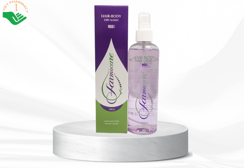  Dung dịch tắm & gội khô Farmacare làm sạch tóc và da không cần dùng nước (chai 250ml)