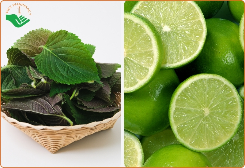Tắm lá tía tô kết hợp với chanh