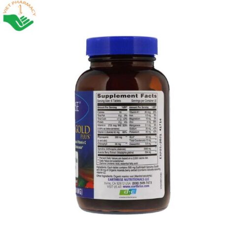 Tảo mặt trời Earthrise Spirulina Gold Plus