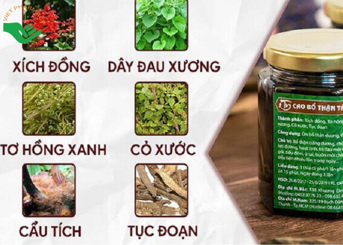 Thành phần của Cao Bổ Thận Tâm Minh Đường