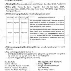 HolistiCare Super Ester C Kids Plus Calcium tăng đề kháng