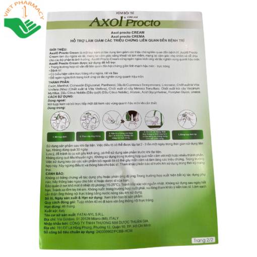 Kem bôi trĩ Axol® Procto Cream 40ml
