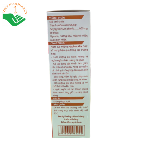Nước súc miệng Myphos Kids (hộp 1 lọ 350ml)