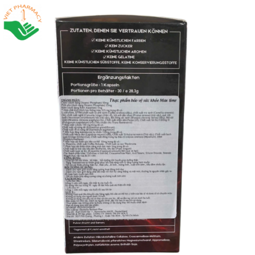 Thực phẩm bảo vệ sức khỏe  Max Time (lọ 30 viên)