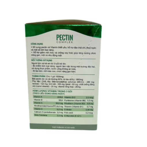 Viên uống hỗ trợ chống oxy hóa, hỗ trợ tăng cường chức năng gan Pectin Complex (Hộp 1 lọ 60 viên)