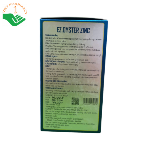 Viên uống tăng cường sinh lý nam giới Ez.Oyster Zin C (Hộp 30 viên)