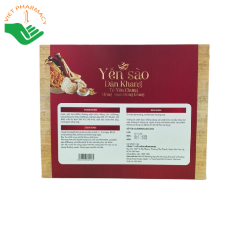 Yến sào Dân Khang tổ yến chưng - Hồng sâm đông trùng 40% (6 lọ x 40ml)