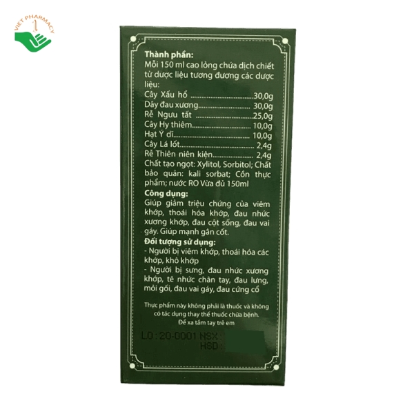 Thực phẩm bảo vệ sức khỏe Cao Lỏng Xương Khớp Nam Dược