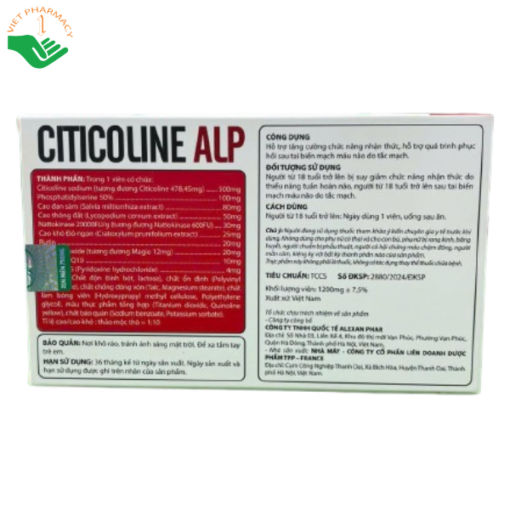 Thực phẩm bảo vệ sức khỏe Citicoline ALP