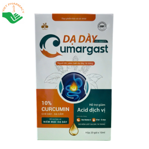 Thực phẩm bảo vệ sức khỏe dạ dày HD Happy Cumargast (hộp 20 gói x 10ml)