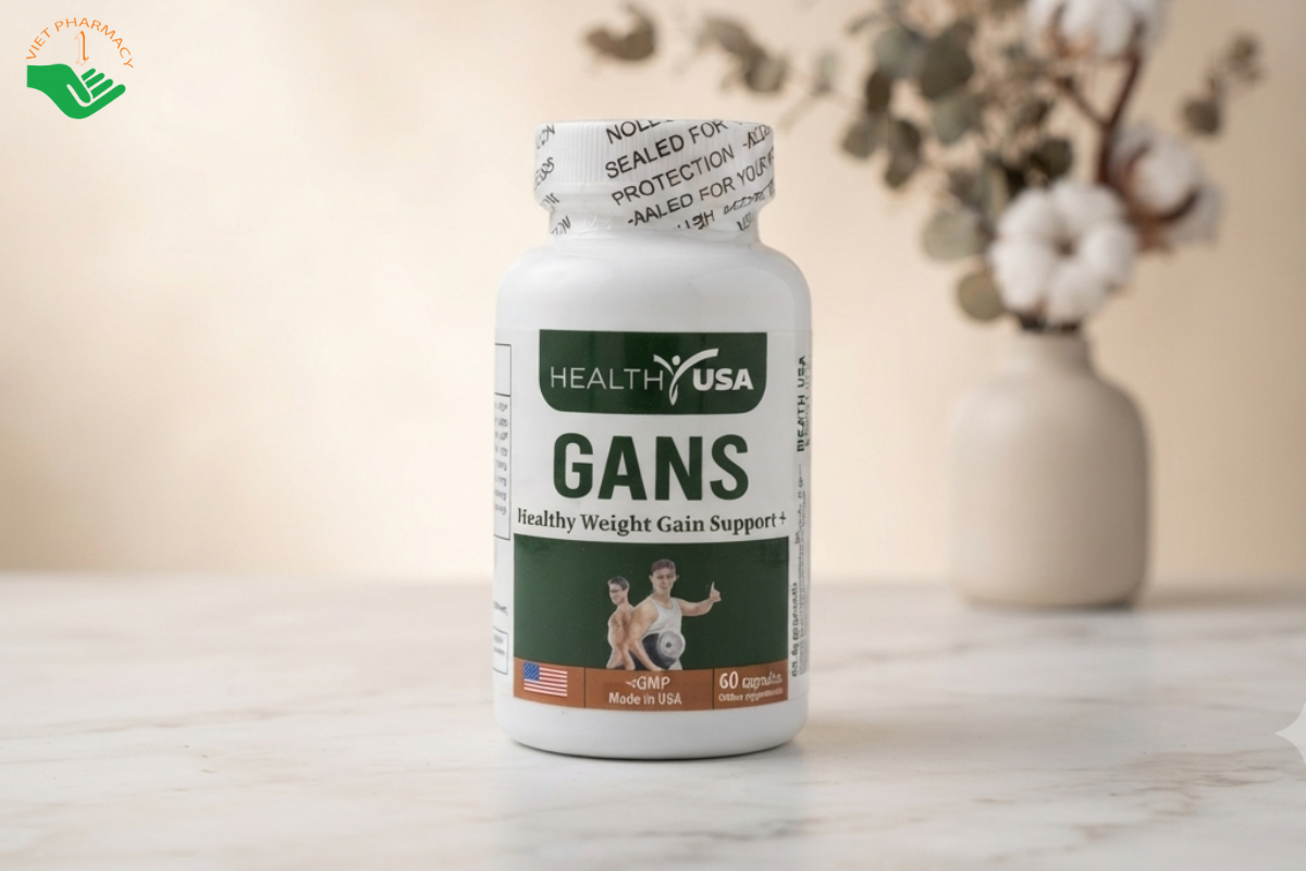 Viên uống GANS Healthy USA bồi bổ cơ thể, cải thiện cân nặng cho người gầy (Hộp 60 viên)