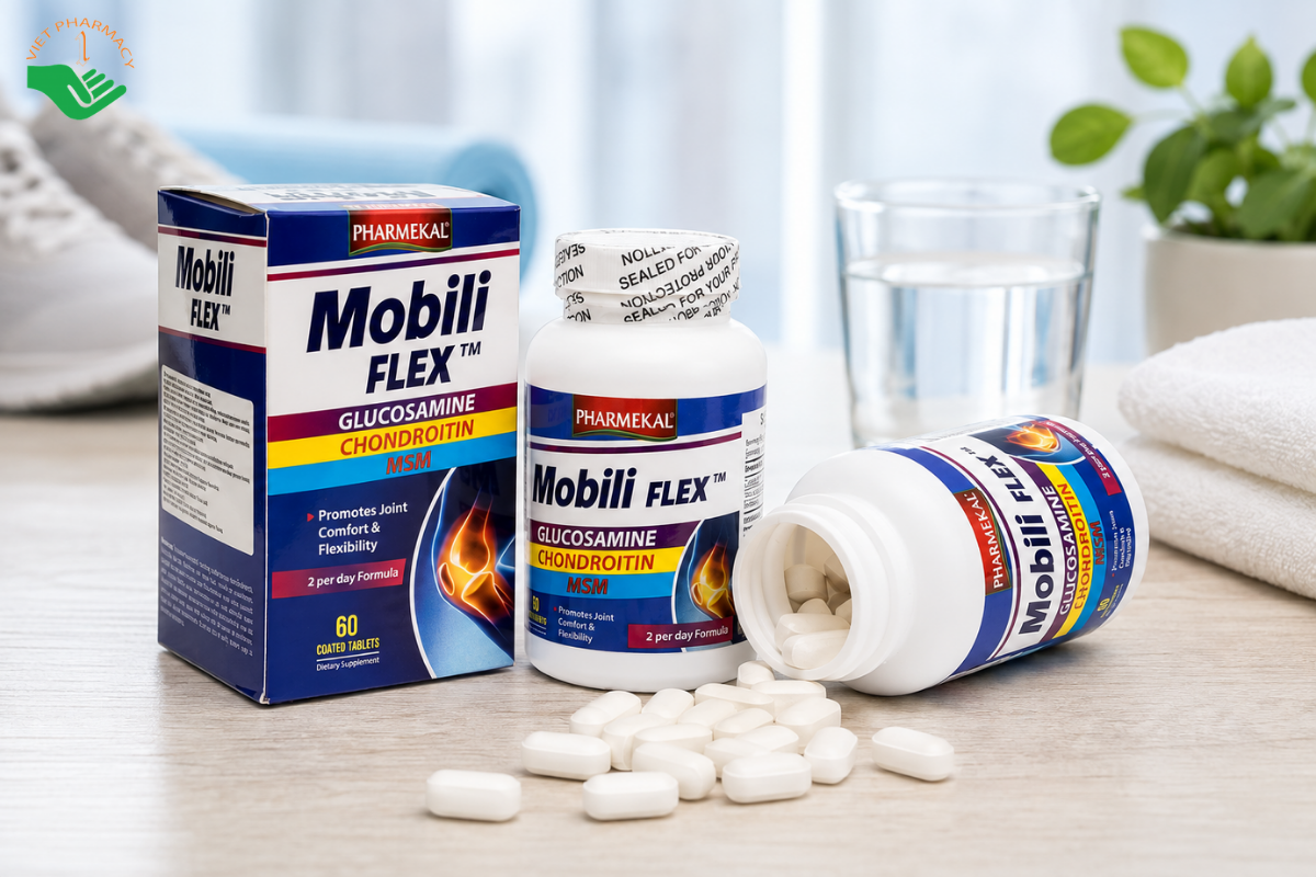 Viên uống Mobili Flex PHARMEKAL® hỗ trợ phục hồi sụn khớp, ngăn ngừa thoái hóa khớp (Hộp 60 viên)