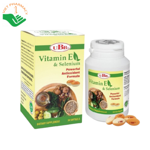 Thực phẩm bảo vệ sức khỏe Ubb Vitamin E & Selenium (Hộp 30 viên)