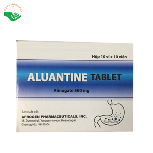 Thuốc Aluantine Tablet Aprogen điều trị viêm dạ dày, tăng tiết acid dạ dày (10 vỉ x 10 viên)