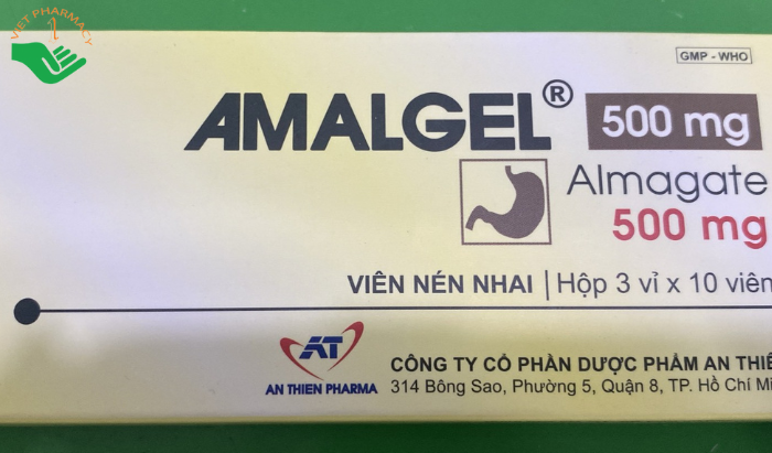 Thuốc Amalgel 500mg An Thiên điều trị loét dạ dày - tá tràng, tăng acid dạ dày (3 vỉ x 10 viên)