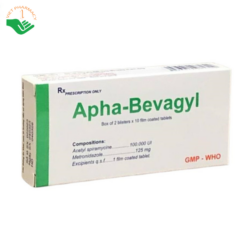 Thuốc Apha-Bevagyl 100/125mg điều trị nhiễm trùng và dự phòng nhiễm khuẩn (2 vỉ x 10 viên)