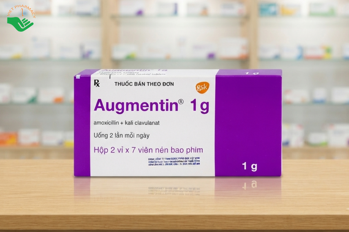 Thuốc Augmentin 1g GSK điều trị nhiễm khuẩn (2 vỉ x 7 viên)