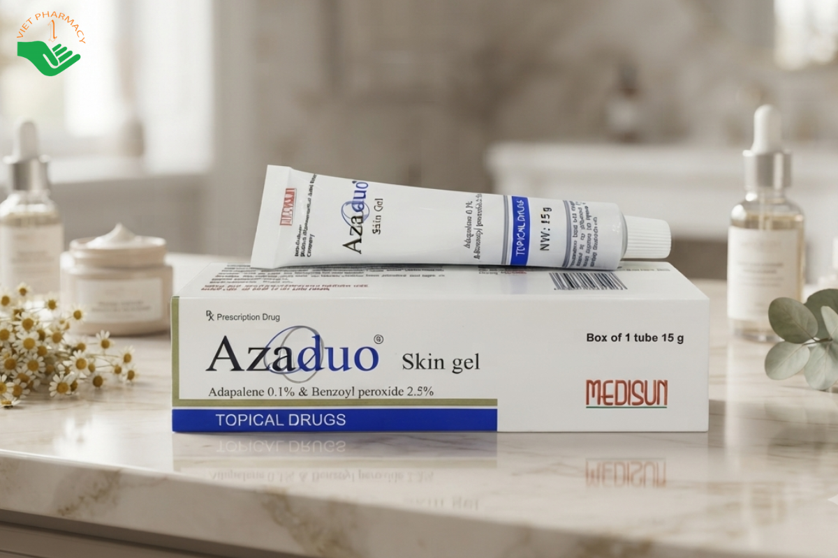 Thuốc Azaduo Medisun điều trị mụn trứng cá nhẹ đến vừa (Tuýp 15g)