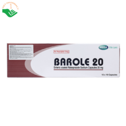 Thuốc Barole 20 Mega We care trị viêm loét do trào ngược dạ dày, thực quản (10 vỉ x 10 viên)