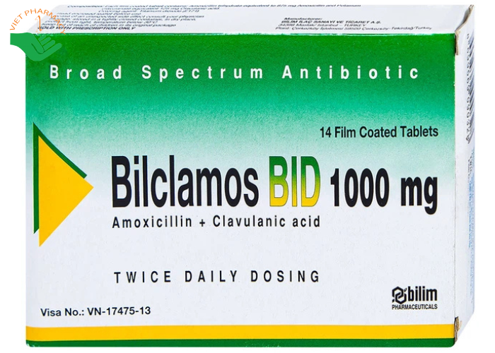 Thuốc Bilclamos Bid 1000mg Bilim Ilac điều trị nhiễm khuẩn (2 vỉ x 7 viên)
