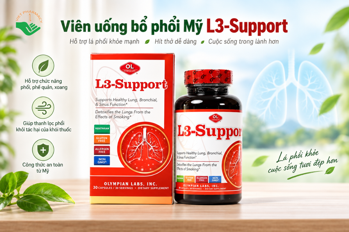 Viên uống bổ phổi Mỹ L3-Support