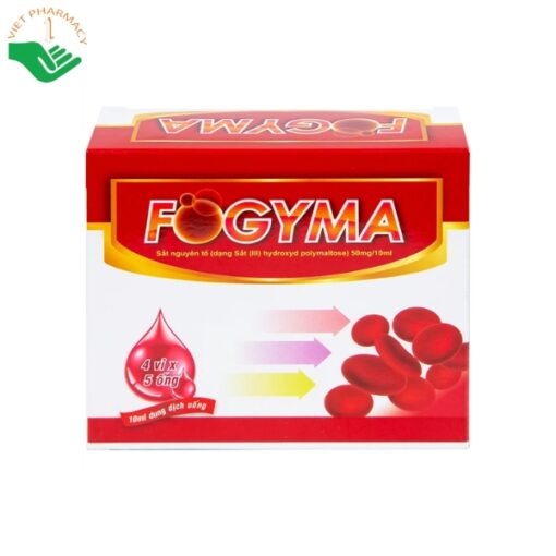 Thuốc bổ sung sắt Fogyma điều trị thiếu máu do thiếu sắt (Hộp 4 vỉ x 5 ống 10ml)