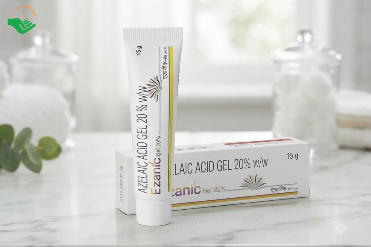 Kem bôi da Ezanic Gel 20% trị mụn, giảm thâm (Hộp 1 tuýp 15g)