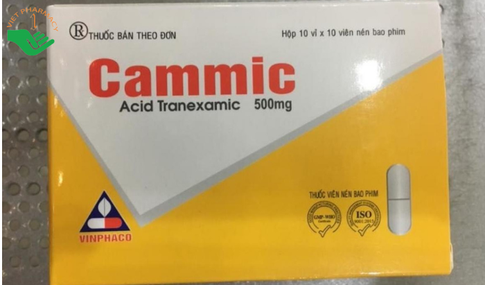 Thuốc Cammic 500mg Vinphaco điều trị và phòng ngừa chảy máu (10 vỉ x 10 viên)