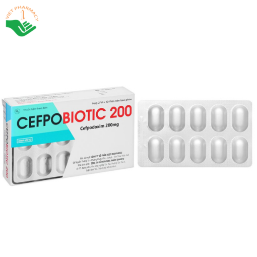 Thuốc Cefpobiotic 200mg Medipharco điều trị nhiễm khuẩn (2 vỉ x 10 viên)