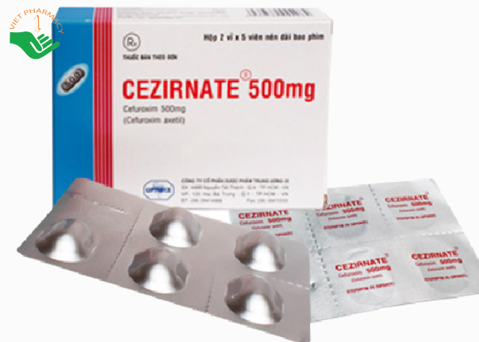 Thuốc Cezirnate 500mg Uphace điều trị các bệnh do nhiễm khuẩn (2 vỉ x 10 viên)