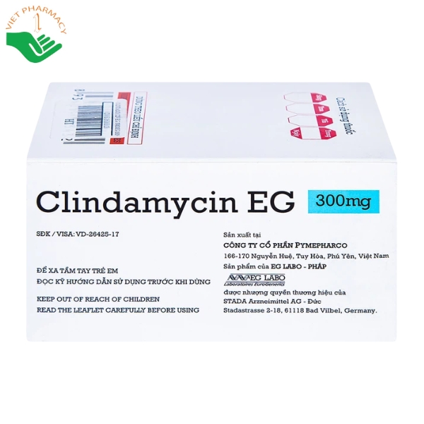 Thuốc Clindamycin EG 300mg điều trị nhiễm khuẩn (Hộp 10 vỉ x 10 viên)