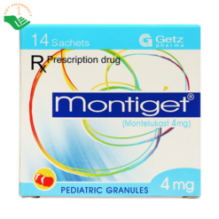 Thuốc cốm Montiget 4mg Getz trị hen suyễn (14 gói x 4mg)