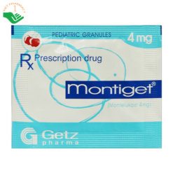 Thuốc cốm Montiget 4mg Getz trị hen suyễn (14 gói x 4mg)