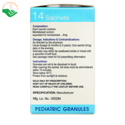 Thuốc cốm Montiget 4mg Getz trị hen suyễn (14 gói x 4mg)