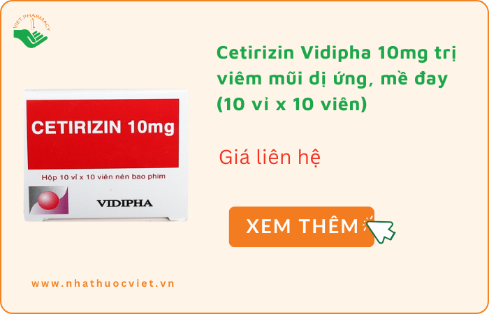 Thuốc dị ứng Cetirizin 10mg